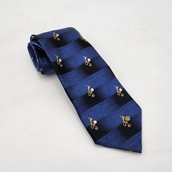 Gianni Versace 100% Silk Tie Blue - Picture 1 of 8